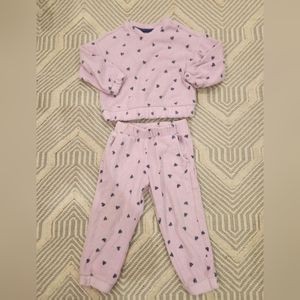 Cat & Jack fleece girls matching set. Pink with Purple hearts. Size 3T